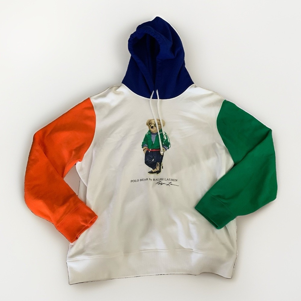 Polo Ralph Lauren Colorblock Hoodie Sweatshirt Bear XL
